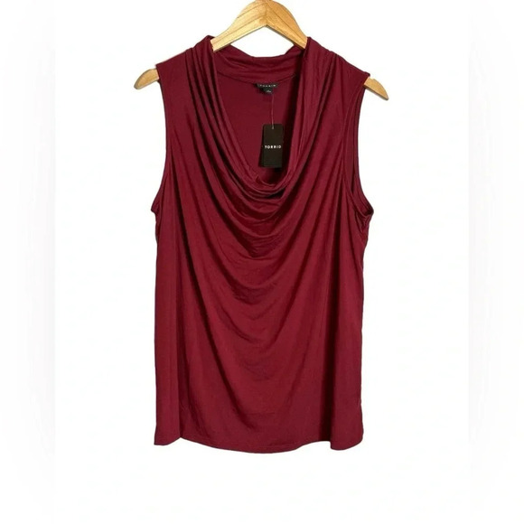Torrid Studio Tissue Jersey Drape Neck Tank Size 2X Sleeveless Stretch Soft NWT - Picture 3 of 10